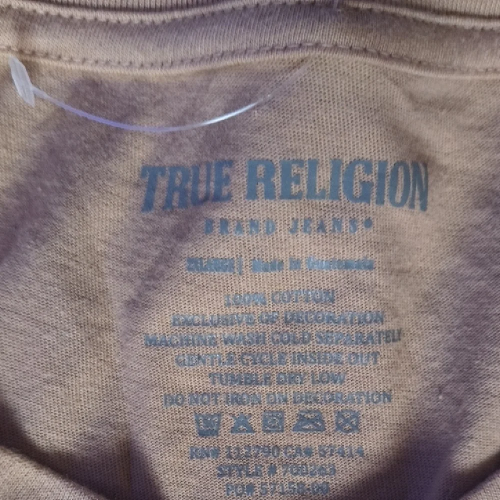True Religion Men's Beige Graphic Tee